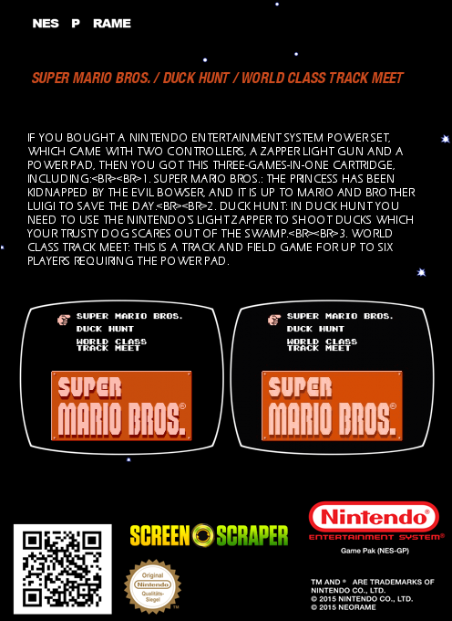 Super Mario Bros. / Duck Hunt / World Class Track Meet — box-2D-back (SS)