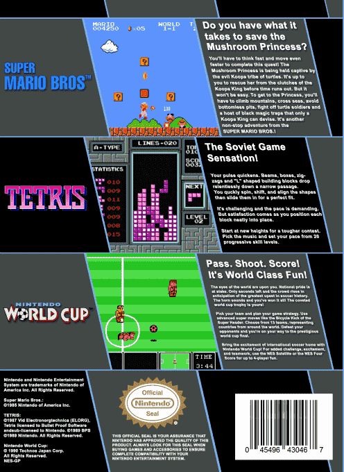 Super Mario Bros. / Tetris / Nintendo World Cup — box-2D-back (EU)