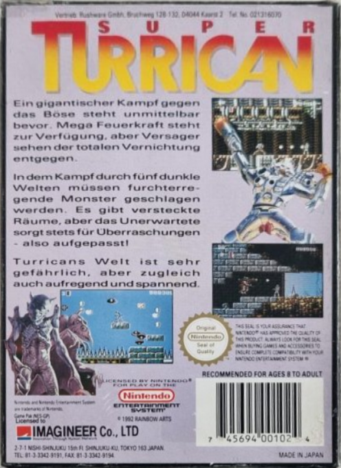 Super Turrican — box-2D-back (DE)