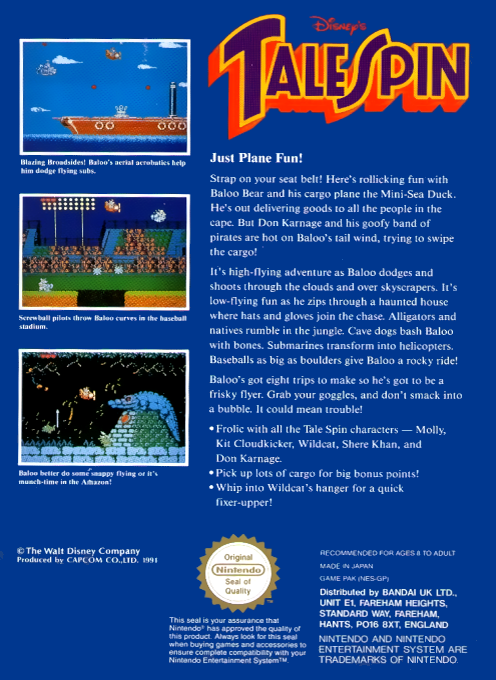 Disney's TaleSpin — box-2D-back (EU)