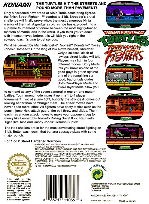 Teenage Mutant Ninja Turtles - Tournament Fighters — box-2D-back (EU)