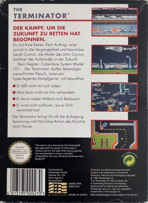 Terminator, The — box-2D-back (DE)