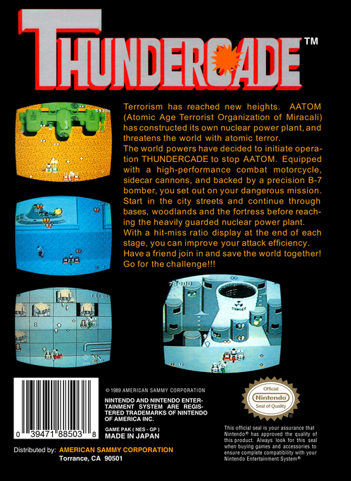 Thundercade — box-2D-back (US)