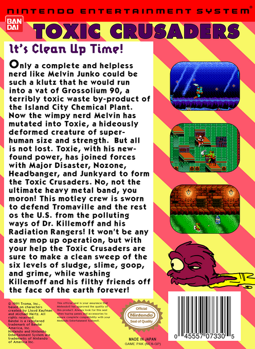 Toxic Crusaders — box-2D-back (US)
