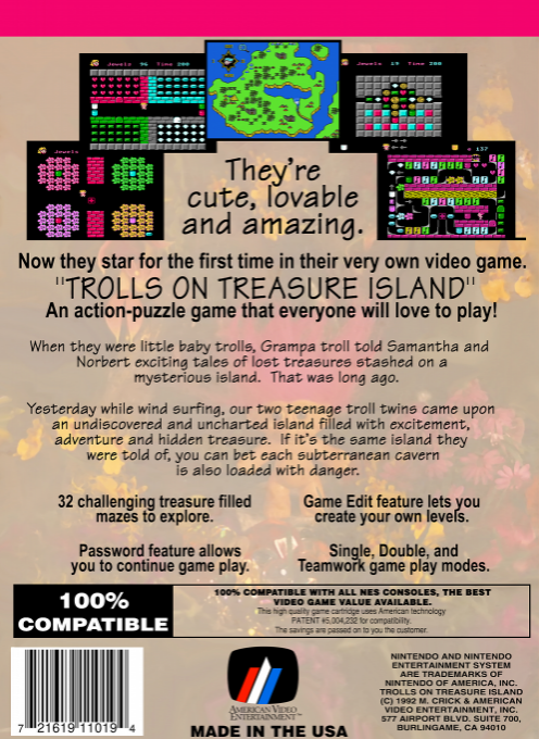 Trolls On Treasure Island — box-2D-back (US)