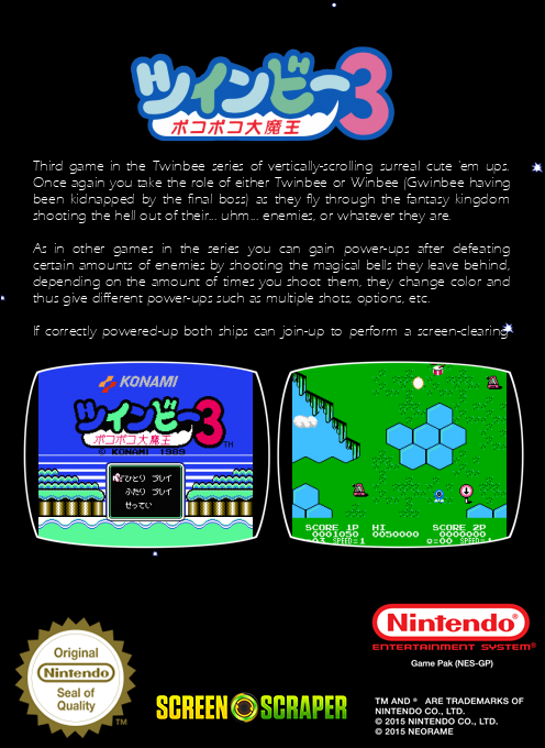 Twinbee 3 - Poko Poko Daimao — box-2D-back (SS)