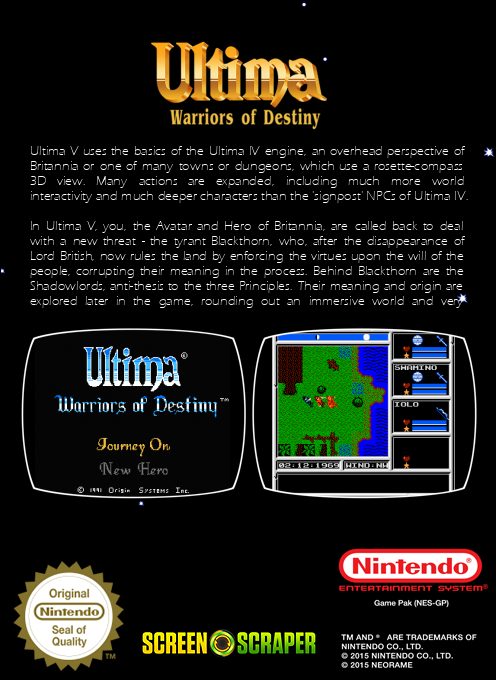 Ultima - Warriors Of Destiny — box-2D-back (SS)