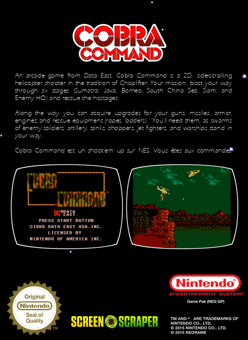 Cobra Command — box-2D-back (SS)
