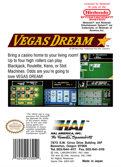Vegas Dream — box-2D-back (US)