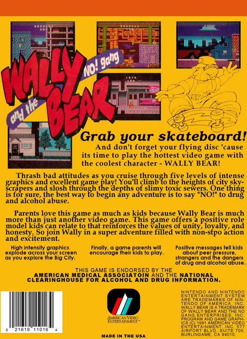 Wally Bear And The No! Gang — box-2D-back (US)