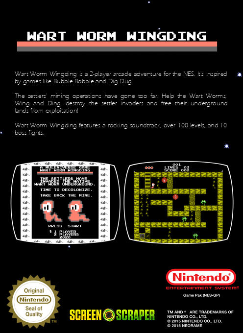 Wart Worm Wingding! — box-2D-back (SS)