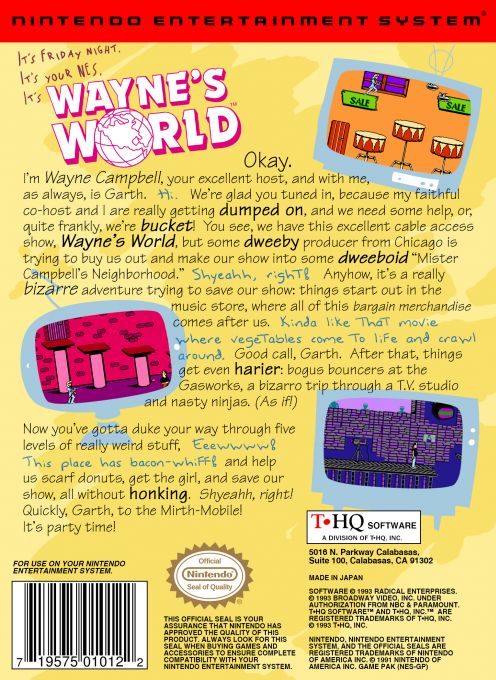 Wayne's World — box-2D-back (US)