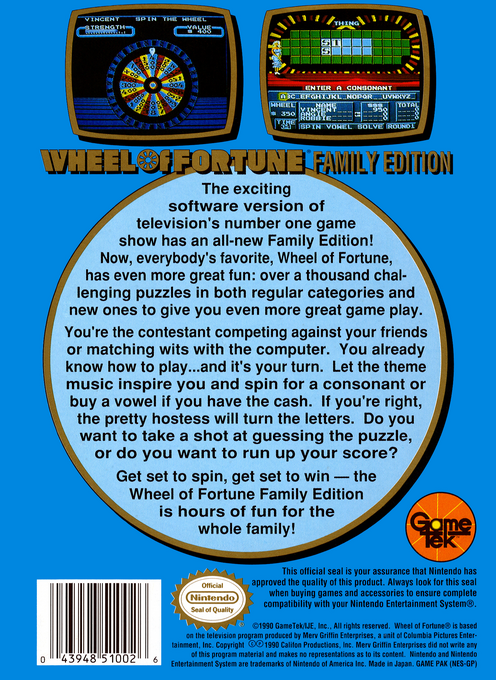 Wheel Of Fortune - Family Edition — box-2D-back (US)
