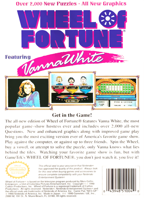 Wheel Of Fortune - Featuring Vanna White — box-2D-back (US)