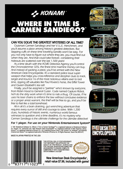 Where In Time Is Carmen Sandiego? — box-2D-back (US)