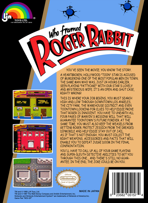 Who Framed Roger Rabbit? — box-2D-back (US)