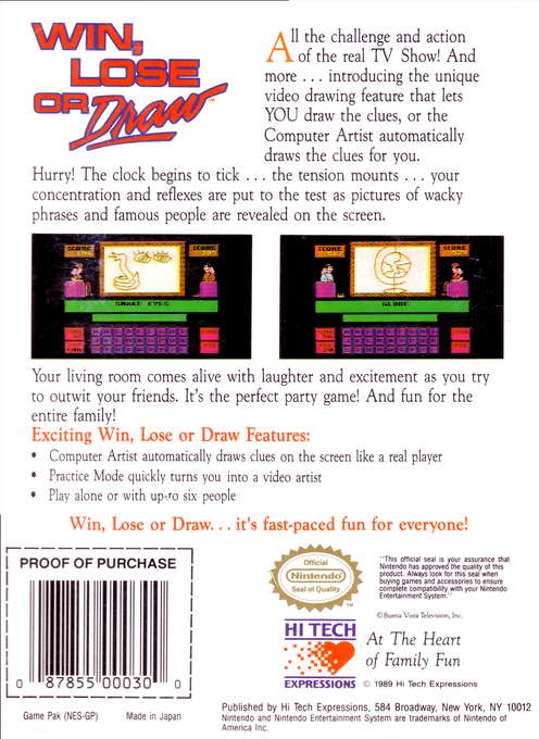 Win, Lose Or Draw — box-2D-back (US)