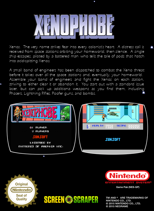 Xenophobe — box-2D-back (SS)