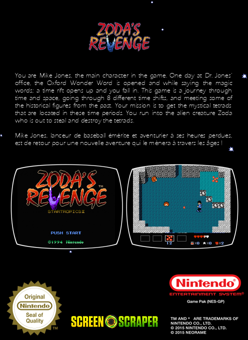 Zoda's Revenge - Star Tropics 2 — box-2D-back (SS)