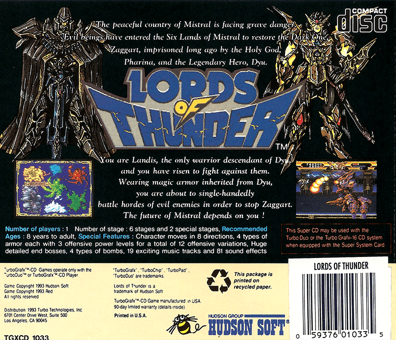 Lords Of Thunder — box-2D-back (US)