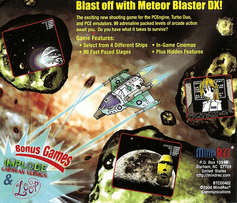 Meteor Blaster Dx — box-2D-back (JP)