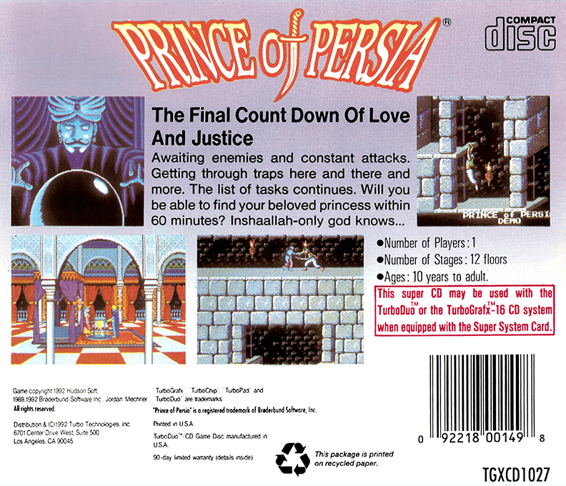 Prince Of Persia — box-2D-back (US)