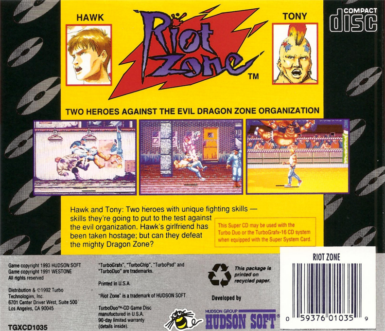 Riot Zone — box-2D-back (US)