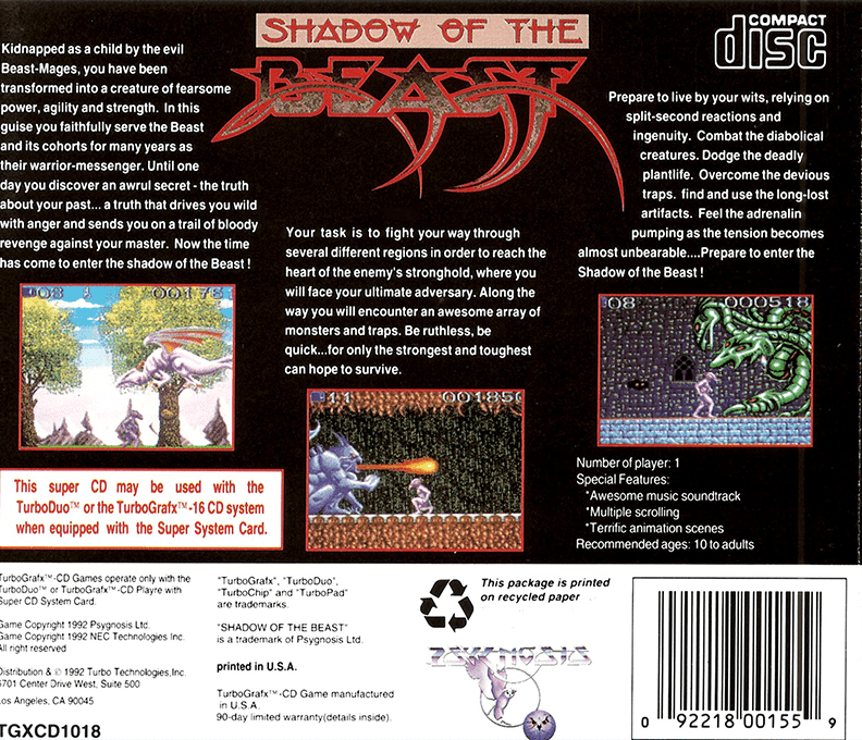Shadow Of The Beast — box-2D-back (US)