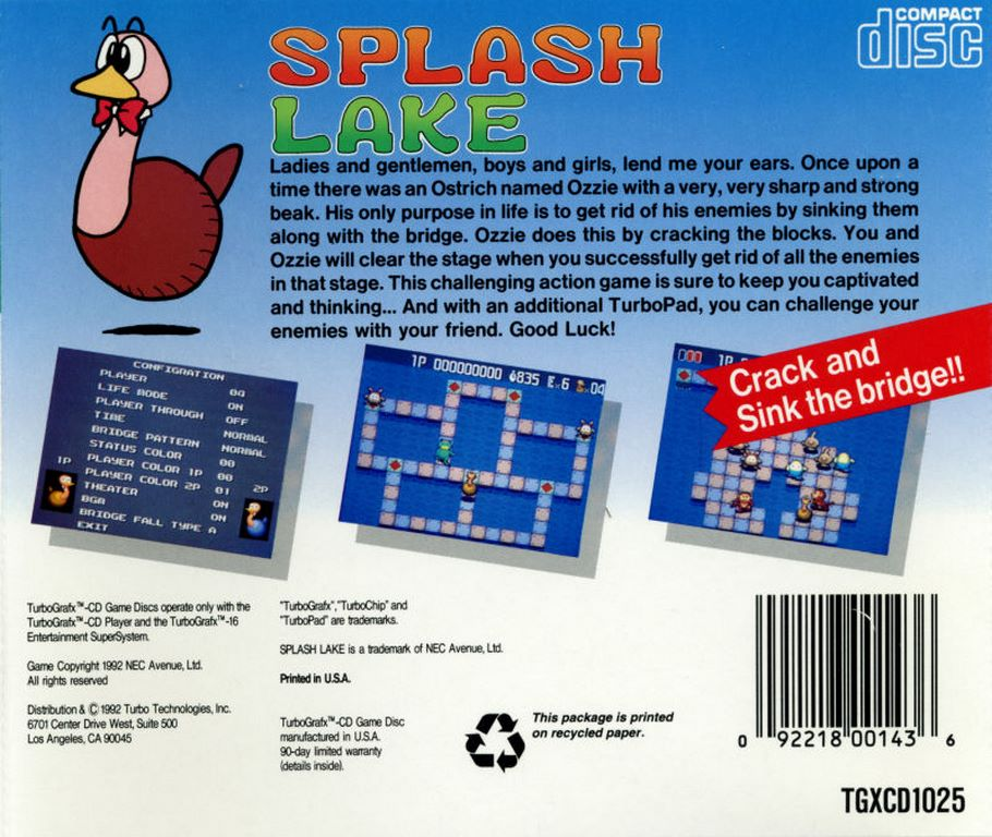 Splash Lake — box-2D-back (US)