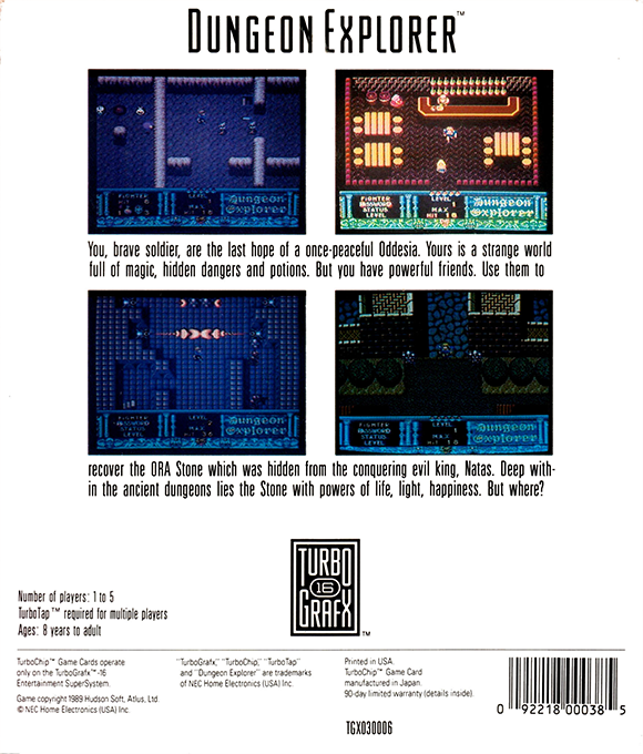 Dungeon Explorer — box-2D-back (US)