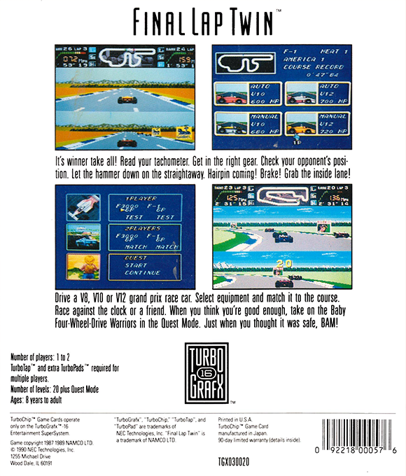 Final Lap Twin — box-2D-back (US)