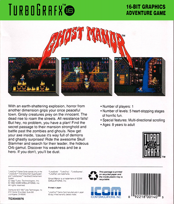 Ghost Manor — box-2D-back (US)