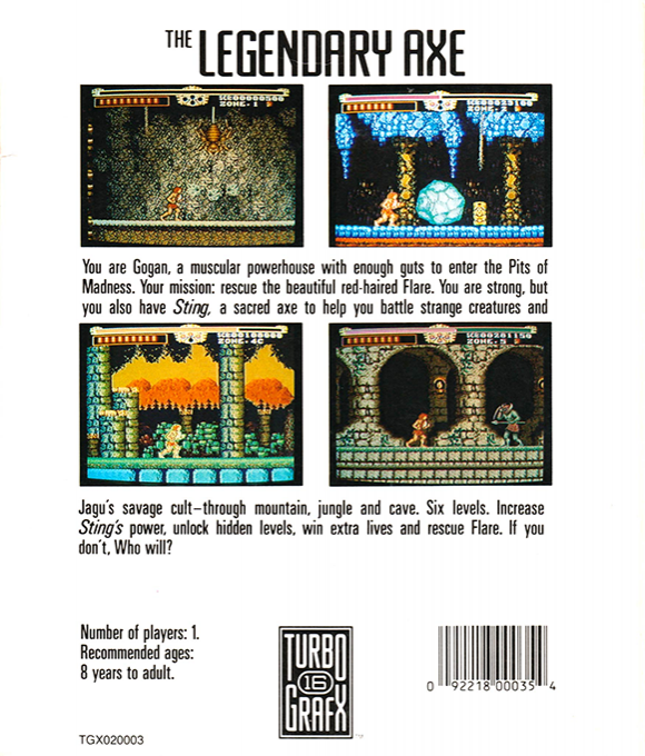 Legendary Axe, The — box-2D-back (US)
