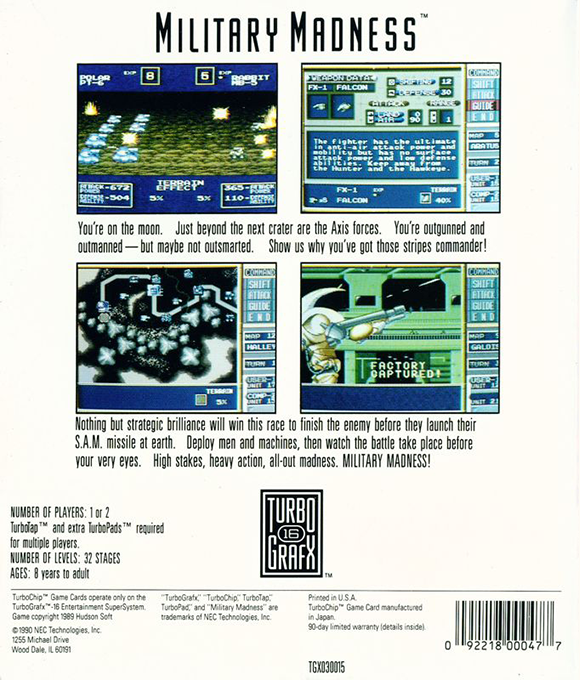 Military Madness — box-2D-back (US)