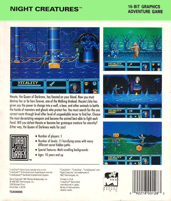 Night Creatures — box-2D-back (US)