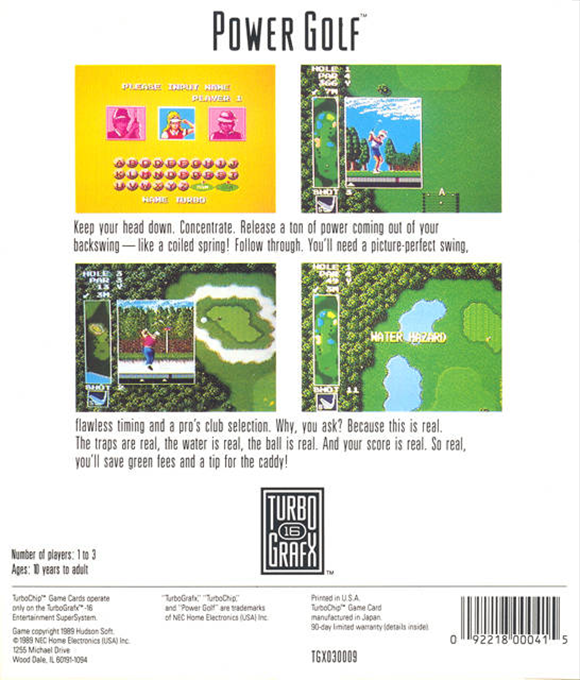 Power Golf — box-2D-back (US)