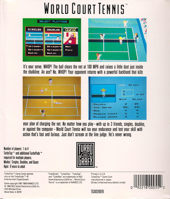 World Court Tennis — box-2D-back (US)