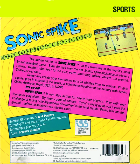 Sonic Spike — box-2D-back (US)