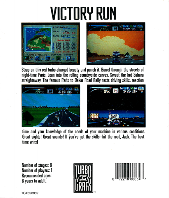 Victory Run — box-2D-back (US)