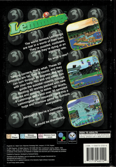 Lemmings 3d — box-2D-back (AME)