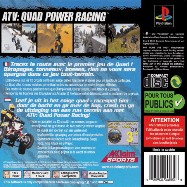 Atv - Quad Power Racing — box-2D-back (EU)