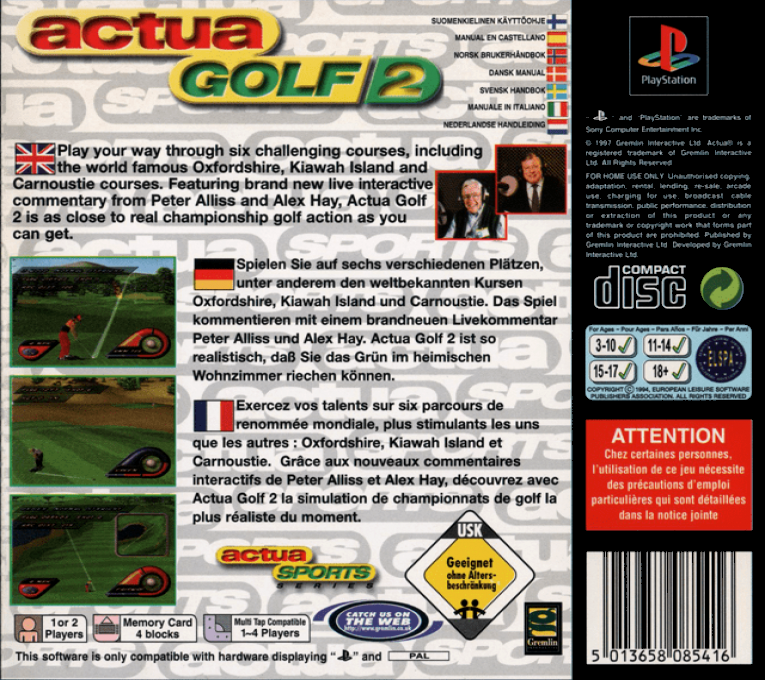 Actua Golf 2 — box-2D-back (EU)