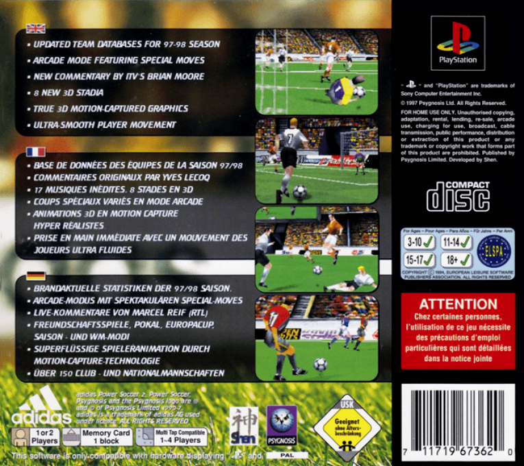 Adidas Power Soccer 2 — box-2D-back (EU)