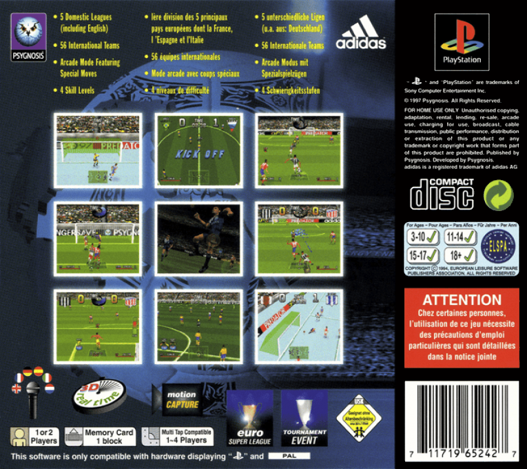 Adidas Power Soccer International '97 — box-2D-back (EU)