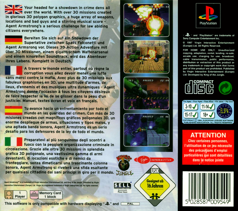 Agent Armstrong - Himitsu Shirei Daisakusen — box-2D-back (EU)