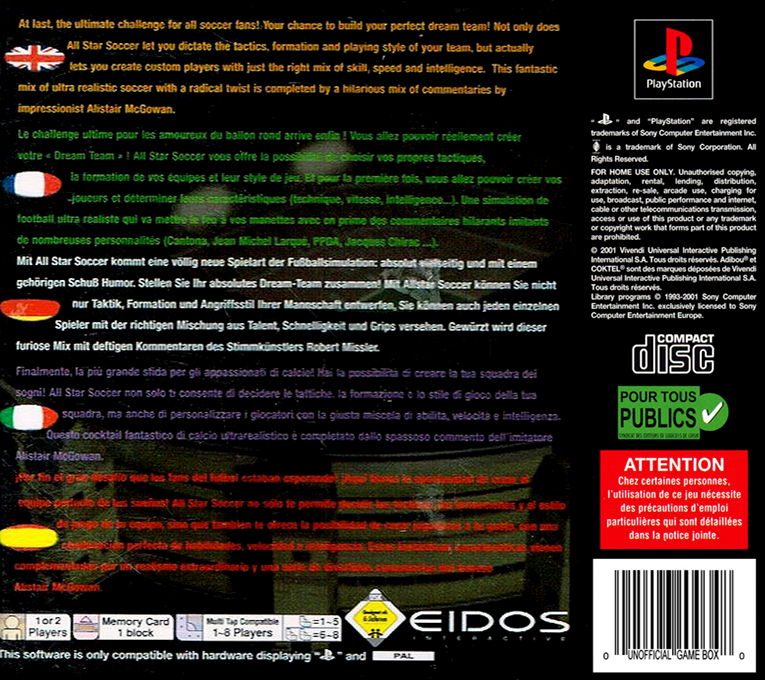 All Star Soccer — box-2D-back (EU)