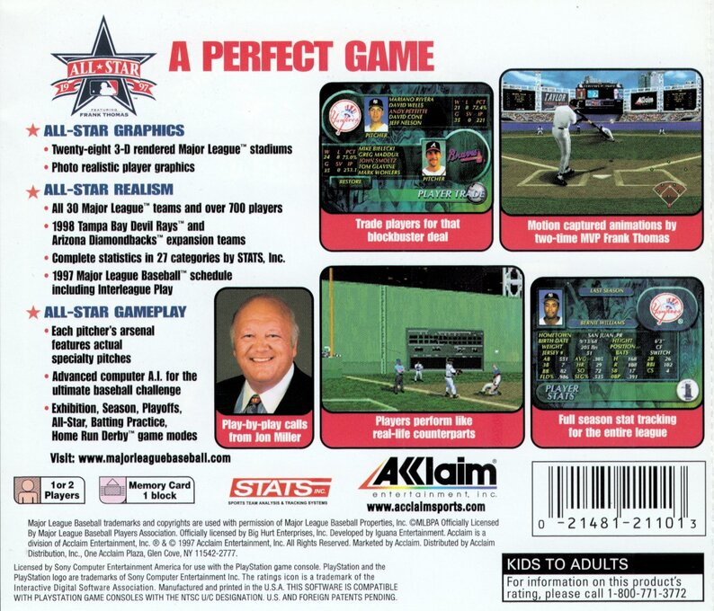 All-star 1997 Featuring Frank Thomas — box-2D-back (US)