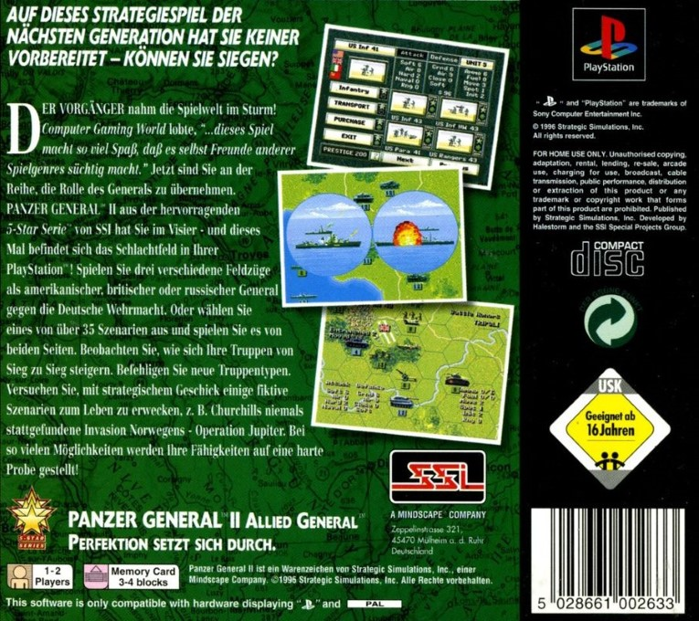Panzer General 2 - Allied General — box-2D-back (DE)