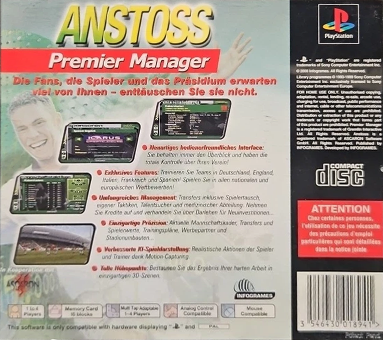 Premier Manager 2000 — box-2D-back (DE)