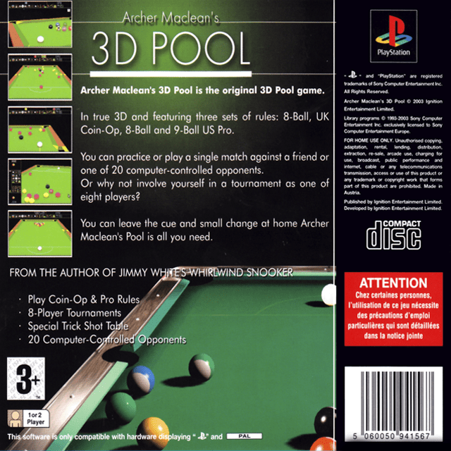 Archer Maclean's 3d Pool — box-2D-back (EU)
